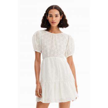 Vestido Desigual Limón corto bordado blanco