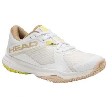 Zapatillas de Padel Head Motion Team para Mujeres, Todas las Superficies, Color Blanco y Macadamia Lime
