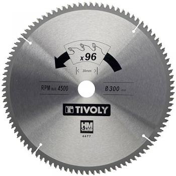 Disco Sierra Ingletadora Z96 300 mm - Disco de sierra circular de 300 mm de diámetro, con 96 dientes de carburo, diseñado para corte en madera dura, laminado y parquet, compatible con sierras radiales