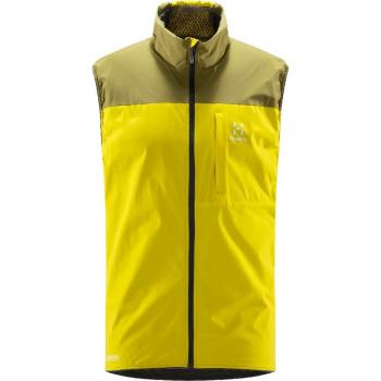 Chaleco de hombre Haglöfs L.I.M Alpha GORE-TEX amarillo verde grisáceo, polar, talla M