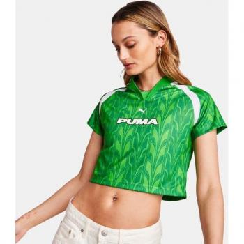 Camiseta Mujer Puma Football Jersey Baby Tee Verde Talla M Poly Jersey