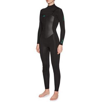 O'Neill Epic 4/3mm Chest Zip Full Wetsuit para Mujer - Traje Neopreno de Manga Larga, Color Negro, con Zonas de Remo sin Costuras, Fluidflex Firewall y Costuras GBS