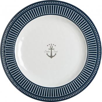 Marine Business Sailor Soul 10-Inch Melamine Flat Round Dinner Plate Set of 6