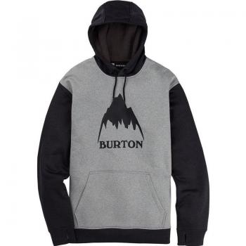 Sudadera con capucha Burton Oak hombre gris negro - XL, 100% poliéster, diseño moderno, ajuste cómodo, ideal para actividades al aire libre y uso diario