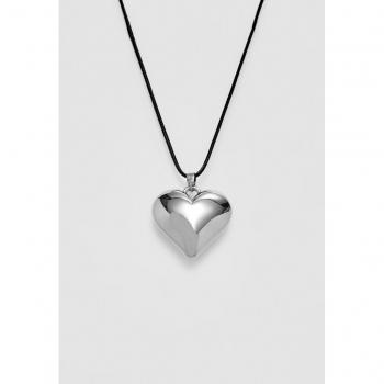 Stradivarius Grey Heart Charm Necklace OS