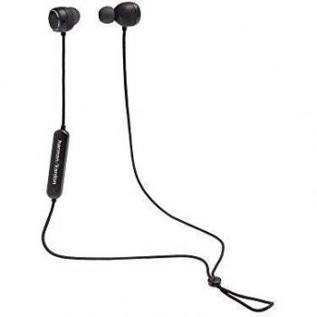 Harman Kardon FLY BT - Auriculares intrauditivos Bluetooth con micrófono de 3 botones, cable sin enredos, auriculares magnéticos, bolsa de transporte, hasta 8 horas de reproducción