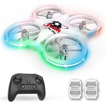 KINSAM Drones Para Niños,dron Con 4 Modos De Iluminación,helicopteros Teledirigidos Con 2 Baterias,dron Para Niños Para Principiantes: 3d Flip, Despegue Con Un Solo Toque, Modo Sin Cabeza,Mini Drone