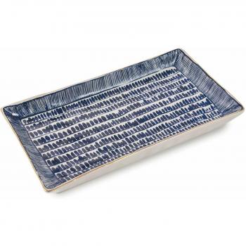 Villa D'Este Home Tivoli 2424773 Masai Blue - Plato rectangular grande, gres