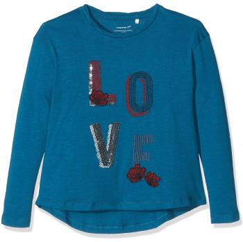 NAME IT Nitjubina Ls Top F Nmt, Camisa Manga Larga para Niñas, Azul