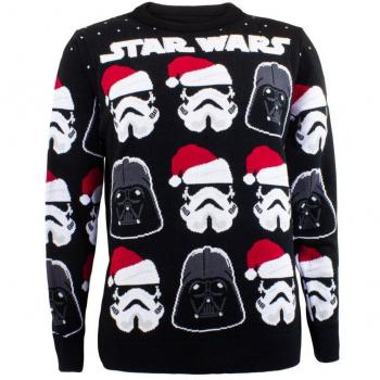 Star Wars Unisex Christmas Jumper - Darth Vader & Stormtrooper - Size S