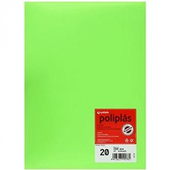 Grafoplas 1451625 - Carpeta de 20 fundas, tamaño folio, tapas PP, color verde neon