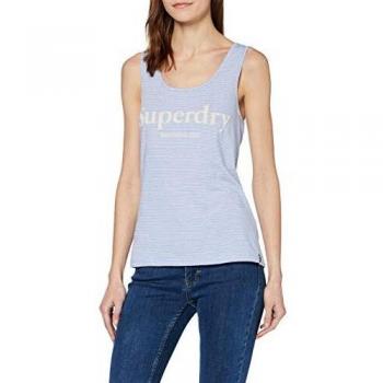 Superdry Summer House Graphic Vest Camiseta sin Mangas, Azul