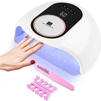 RaMokey Lampara LED Uñas, 168W Secador de Uñas LED UV Lampara Uñas Gel Semipermanentes Maquina Uñas Luz Lamp con Sensor Automatico, Con 4 Temporizadores para Manicura/Pedicure Nail Art
