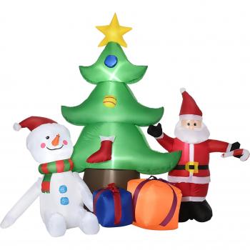 Árbol de Navidad Inflable Outsunny 190 cm con Luces LED