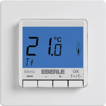 Termostato de ambiente Eberle FIT np 3R, regulador de temperatura sin sensor, instalación empotrada, rango 5-30°C, color azul
