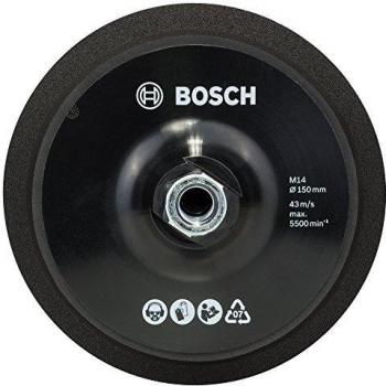 Bosch 2 608 612 027 - Plato de goma M 14, Ø 150 mm, con velcro - M 14, Ø 150 mm