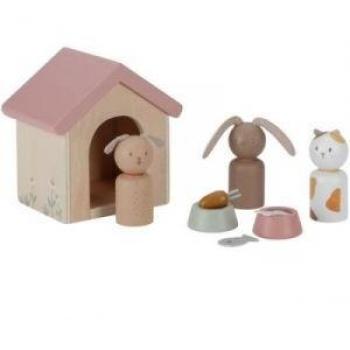 Set de Animales de Compañía de Madera FSC para Casa de Muñecas - Little Dutch