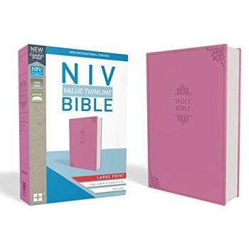 NIV, Value Thinline Bible, Large Print, Imitation Leather, Pink