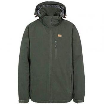Trespass Chaqueta impermeable para hombre Weir con capucha oculta, Hombre, Chaqueta impermeable con capucha oculta., MAJKRAO10012_OLIXXS, verde oliva, XXS
