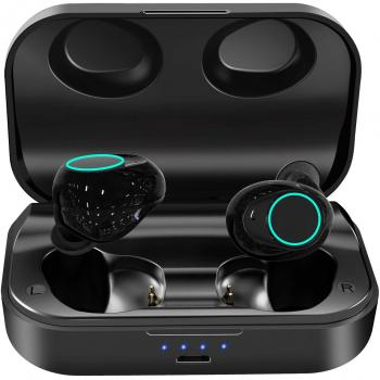 ZoeeTree i18 - Auriculares Inalambricos, auriculares bluetooth 5.0 inalámbricos deportivos, 3000mAh Estuche de carga portátil, Carga Rapida, Resistente Agua IPX5, táctil.