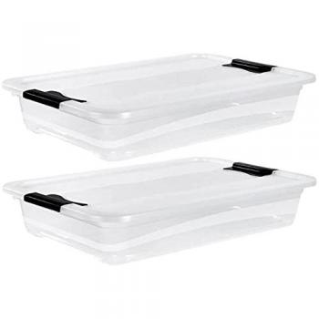 Keeeper Caja de Almacenaje Transparente con Tapa, 28 L