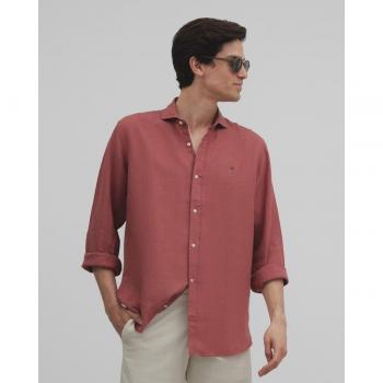 Camisa de lino sport tierra para hombre