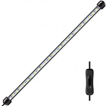 NICREW Luz Blanca LED Sumergible para Acuarios, Barra de luz Subacuatica 5W 48cm Lampara Sumergible Acuario LED, Tubos de Luz Impermeable