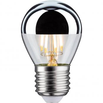 Bombilla LED E27 filamento gota 4,8W espejo plata 2700K regulable