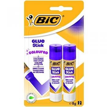 Barra de pegamento Bic, 2 unidades de 8 g, color morado