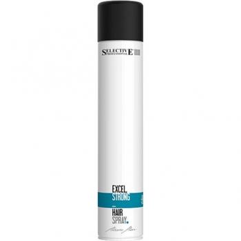 Laca Excel Strong 500 ml - Selective Profesional, fijación fuerte, acabado brillante, resistente a la humedad, no deja residuos