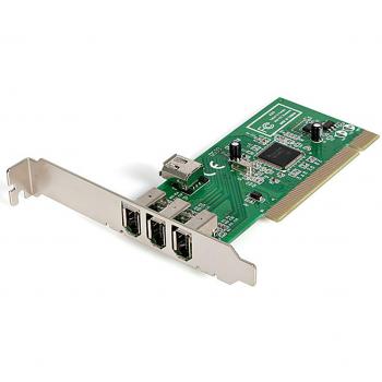 StarTech.com Adaptador Tarjeta Controladora FireWire 400 PCI 4 Puertos FW 6 Pin Chipset TI IEEE 1394a