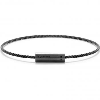 5g Black Brushed Ceramic Unisex Cable Bracelet - Size S