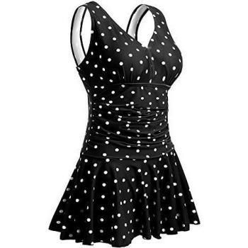 Summer Mae Mujer Traje De Baño De Talla Grande Impresión Una Sola Pieza Punto Negro M