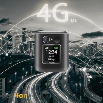 Teléfono móvil plegable Beafon Fold 10 LTE, pantalla interior 2.2, cámara 0.3 Mpx, botón SOS, Bluetooth 4G, color negro