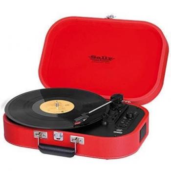 Tocadiscos Portátil Estéreo Bluetooth USB Batería Recargable Rojo Trevi TT 1020 BT