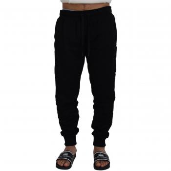 Dolce & Gabbana Black Cotton Men Jogger Pants - IT54 | XL