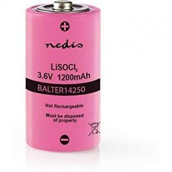 NEDIS De Litio-cloruro de tionilo ER14250 batería Pila de Cloruro de Litio-Tionilo ER14250 | 3,6 V | 1200 mAh Rosado
