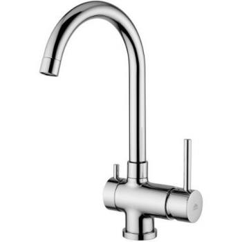 Mezclador monomando de fregadero Paffoni Stick con caño giratorio SK184CR Cromado - Latón