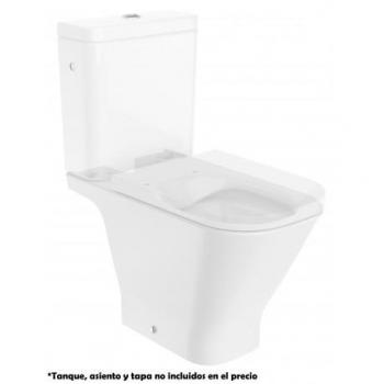 Taza para inodoro tanque bajo de la serie Roca The Gap Saquare, con salida dual, 36,5 x 65 x 79 centímetros, color blanco