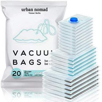 Bolsas Vacio Ropa Aspiradora 20 Piezas - 3 Tamaños: Pequeñas Grandes Jumbo, 80% Ahorro Espacio | Bolsa Almacenaje de Compresión, Reutilizable Robusto: Viaje, Juego de cama Edredones Almohadas Manta
