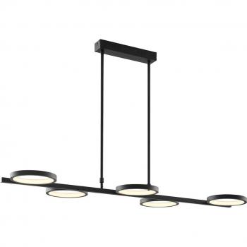 Lámpara colgante moderna negra con LED regulable en 3 pasos y 5 luces - Vivé