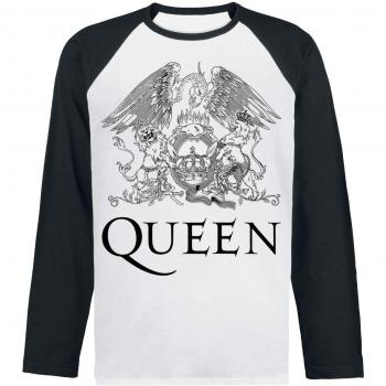 Queen Crest Vintage Camisa Manga Larga Negro-Blanco XL