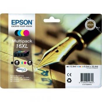 Cartucho de Tinta Epson 16XL Multipack de Alta Capacidad - Set Completo de 4 Cartuchos (Negro, Cian, Magenta, Amarillo)