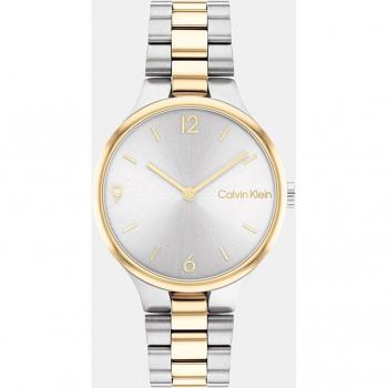 Calvin Klein Linked 25200132 Reloj Analógico para Mujer de Acero Bicolor Blanco