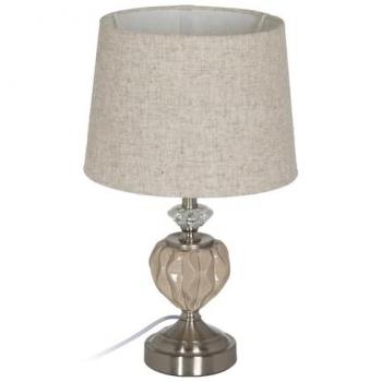 Lámpara de mesa Beige Plateado Metal Cristal 10 W 220 V 27 x 27 x 44 cm