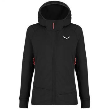 Chaqueta Salewa Puez Polarlite Mujer Negro/Rojo con capucha, talla M