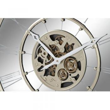 Reloj de Pared Home ESPRIT Champán Hierro Espejo 67 x 8 x 67 cm