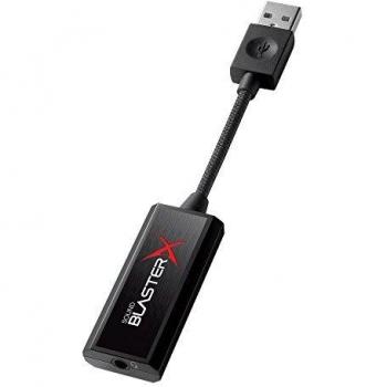 Creative Sound BlasterX G1 - Tarjeta de Sonido portátil de Audio 7.1 con Amplificador para Cascos, Color Negro