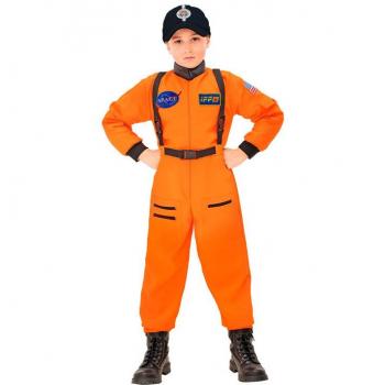 Disfraz de Astronauta Naranja con Insignia para niño
