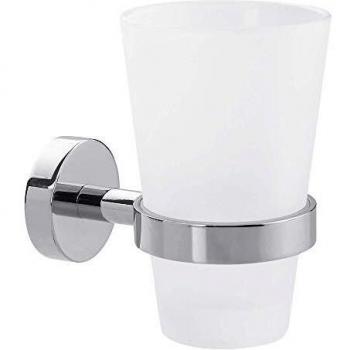 Soporte para cepillo de dientes Tesa Smooz de metal cromado, autoadhesivo y removible